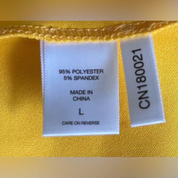 NWT New York & Company Short Sleeve Yellow Dress Size Large - Picture 8 of 9
